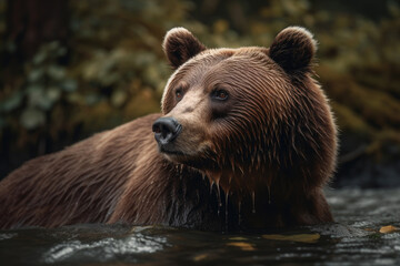 Fototapeta na wymiar Grizzly bear - generative AI