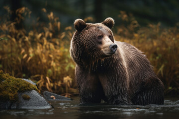 Obraz na płótnie Canvas Grizzly bear - generative AI
