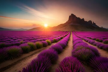 lavender field sunset