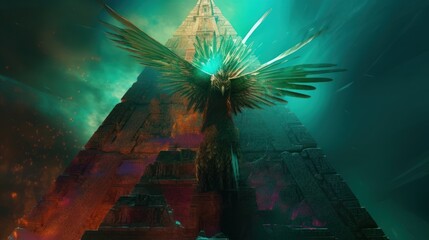 Quetzal Bird Rise made with Generative AI