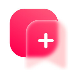 Obraz premium Add Glassmorphism UI Icon Sign and Symbol Design Illustrator Png Svg