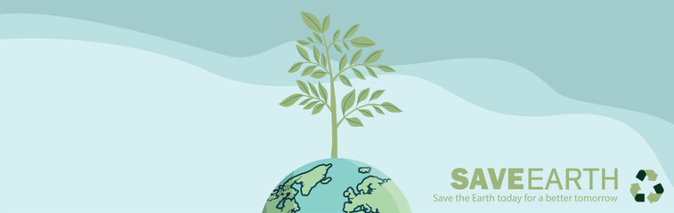 save the earth background. earth day banner, save nature. vectors