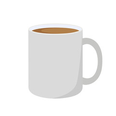 White or gray mug on a white background. Vector illustration in flat style.