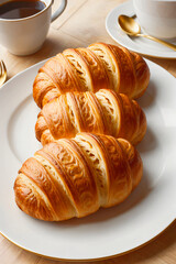 croissant and cup of coffee generative AI