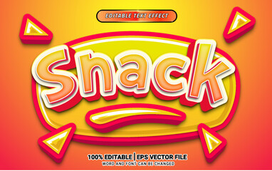 3d Snack playful colorful text effect template design
