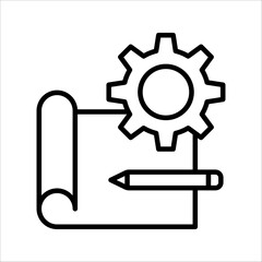 Engineering blueprint icon. Engineering blueprint icon concept in modern style for your web site mobile logo app UI, vector illustration on white background