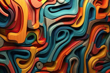 Obraz premium Abstract image of colorful abstract geometric art and 3d design for walls.