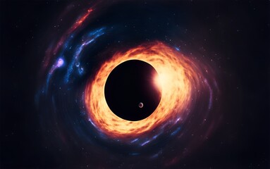 Spiral galaxy black hole in space