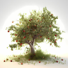 Lush Apple Tree. Generative AI