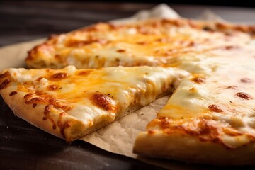A cheesy four-cheese pizza. (Generative AI)