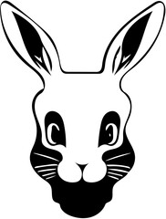 black and white bunny Silhouette | vector illustration of a rabbit svg Mascot logo tattoo 