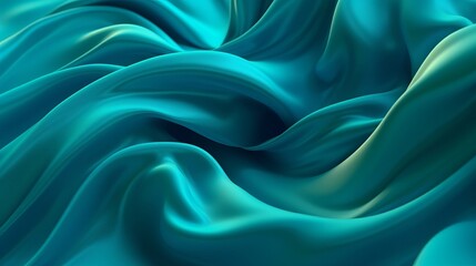 Fototapeta premium Turquoise and Water Cloth with Wrinkles and Folds. Multicolored Wavy Surface Foundation. Creative resource, AI Generated
