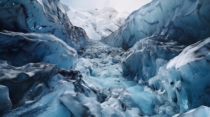 Fototapeta na wymiar Unforgiving chilly surface of ice sheet. Creative resource, AI Generated