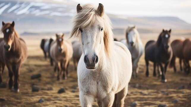 The Icelandic Horse May Be A Breed Of Horse Made In Iceland. Creative Resource, AI Generated