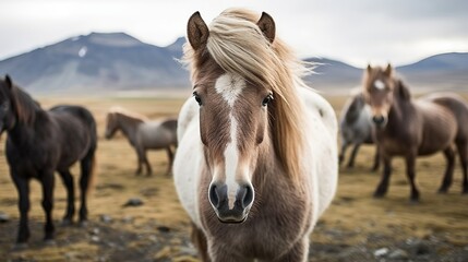 The Icelandic horse may be a breed of horse made in Iceland. Creative resource, AI Generated - obrazy, fototapety, plakaty
