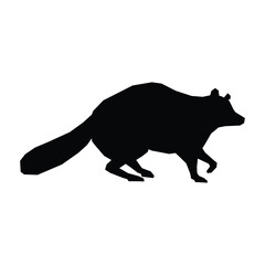 Isolated black silhouette of a Mouse Deer on a white background. - Farm Animals. Vector Icon illustration