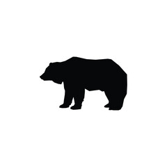 Isolated black silhouette of a polar bears on a white background. - Farm Animals. Vector Icon illustration
