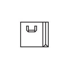Shopping bag line icon, logo vector