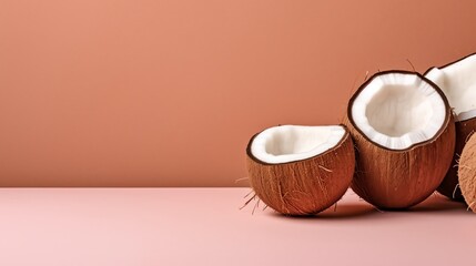 An image of coconuts illustration background presentation template. Ai generative