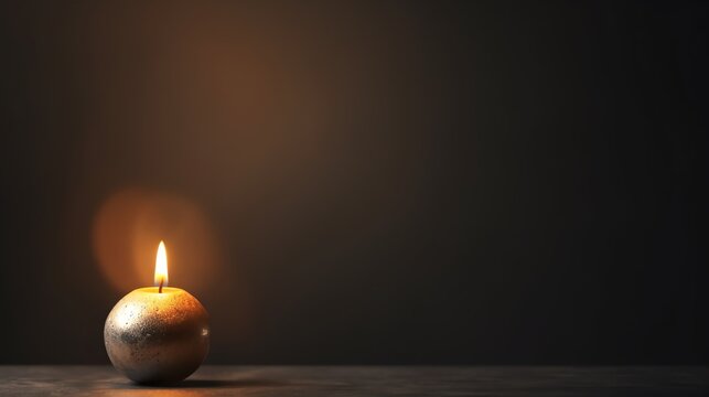 An image of candle light illustration on black background presentation template. Ai generative