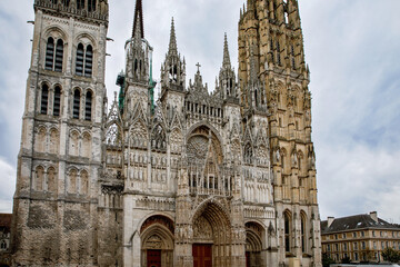 Fototapeta na wymiar Cityscape of Rouen. Rouen in northern France on River Seine - capital of Upper Normandy region and historic capital city of Normandy.