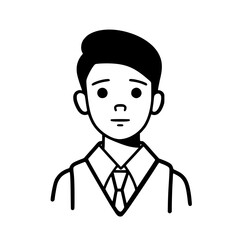 Schoolboy portrait vector illustration isolated on transparent background