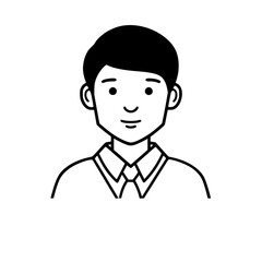 Schoolboy portrait vector illustration isolated on transparent background