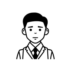 Schoolboy portrait vector illustration isolated on transparent background