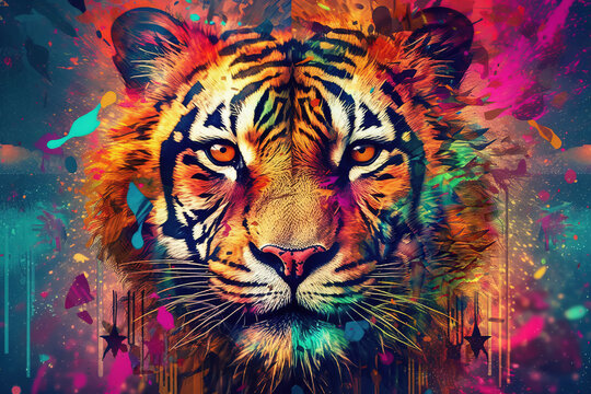 Art of Tiger with Generative Ai Technology