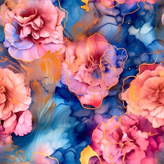 Blue Pink Alcohol Ink Seamless Wallpaper