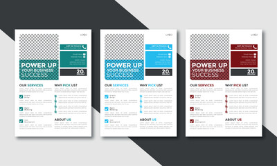 business flyer pamphlet | corporate commercial prospectus design with various color variation 