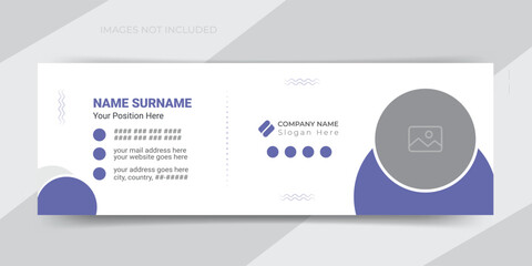 Creative or modern business email signature template or email footer and personal social media cover vector layout 

