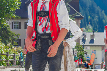 Traditional costumes of Val Gardena, Italy