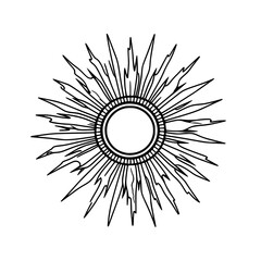 Sun vector illustration isolated on transparent background