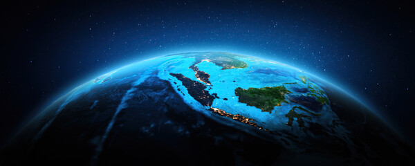 South-East Asia at night