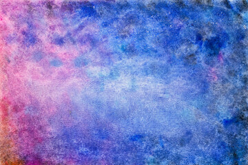 Abstract colored blue watercolor background. Dark sky and space with stars used for magazines, books, posters, postcards, covers and web pages.