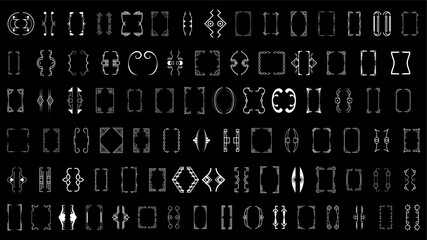 Set Black Simple Line Collection Different Doodle Brackets, Parentheses, Braces Elements Vector Design Style Sketch Isolated Illustration For Banner