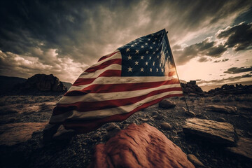 アメリカの国旗のイメージ：AI生成画像 - obrazy, fototapety, plakaty