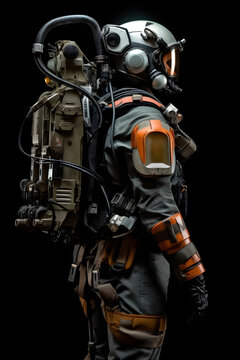 Futuristic jetpack suit