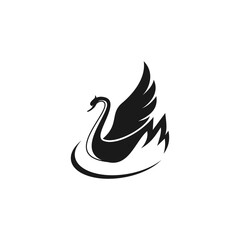 Fototapeta na wymiar Swan logo design template - vector illustration. Swan logo emblem design on a white background. Suitable for your design need, logo, illustration, animation, etc.