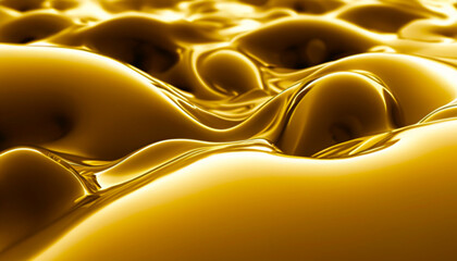 Fototapeta na wymiar abstract flowing waves of luxurious liquid gold with pleasant glossy yellow surface velvet texture