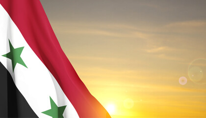 Flag of Syria against the sunset. EPS10 vector
