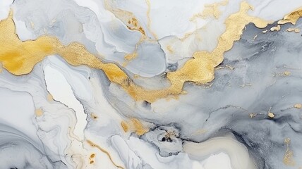 Using alcohol ink, create a gray and gold marble stone effect. GENERATE AI