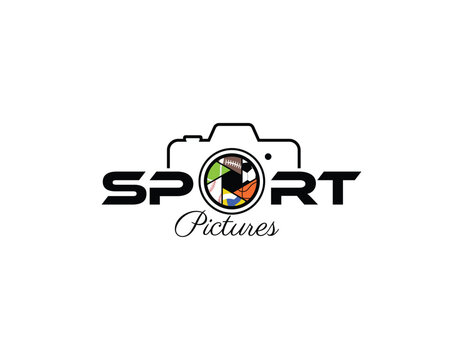 Simple Photography Service With Sport Game Symbol Business Logo Design Template