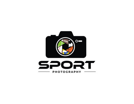 Simple Sport Photography Service Business Logo Design Template