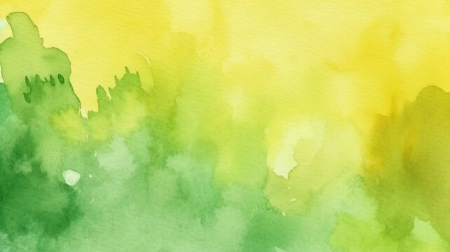 Spring watercolor backdrop with hues of yellow and green.  GENERATE AI