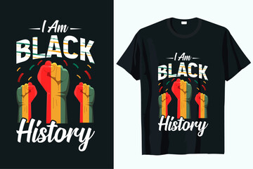 I am black history t-shirt design vector
