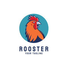 Fototapeta na wymiar Rooster chicken logo illustration template design