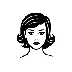 Woman portrait vector illustration isolated on transparent background
