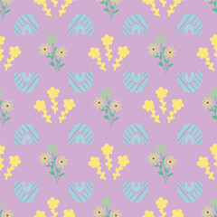 Fototapeta na wymiar Vector boho seamless pattern on purple background